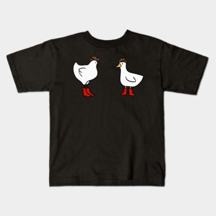 Cowboy Duck and Cowboy Chicken Kids T-Shirt